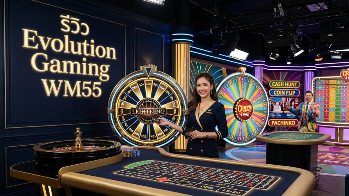 รีวิว Evolution Gaming คาสิโนสดระดับพรีเมียม WM55
